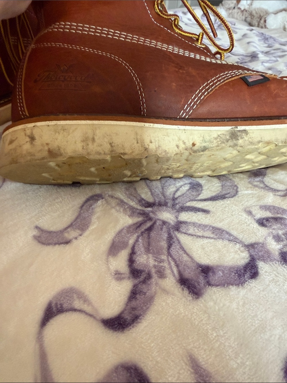 Made in USA Brown Leather Work Boot — Moc Toe - Picture 10 of 16
